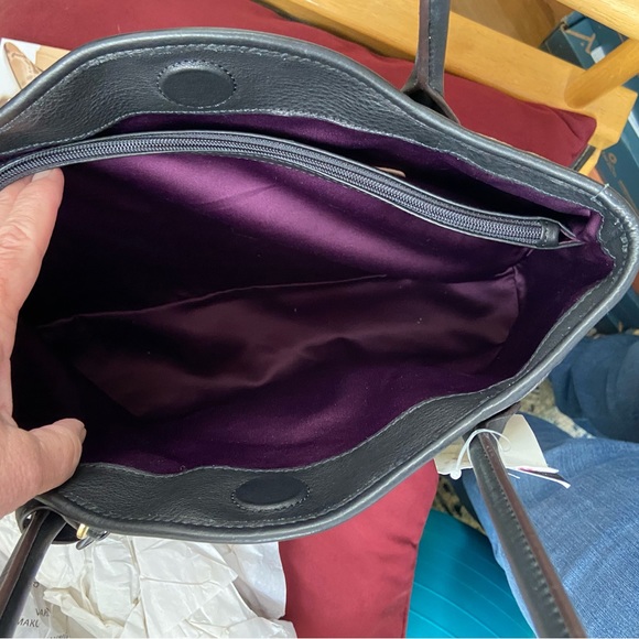 B MAKOWSKY LUXURY LEATHER CLASSICS Handbag Pewter Black New Never Used With Tags - Picture 5 of 15